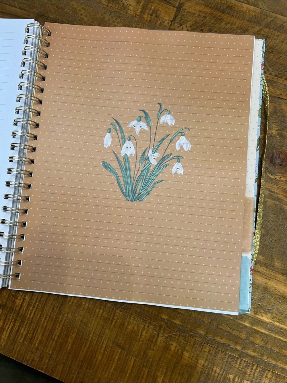 Floral Blue Hardcover Notebook with Gold Elastic: Deluxe Notebook Bundle